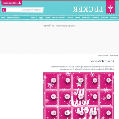 Lecker Adventskalender Lecker Adventskalender
