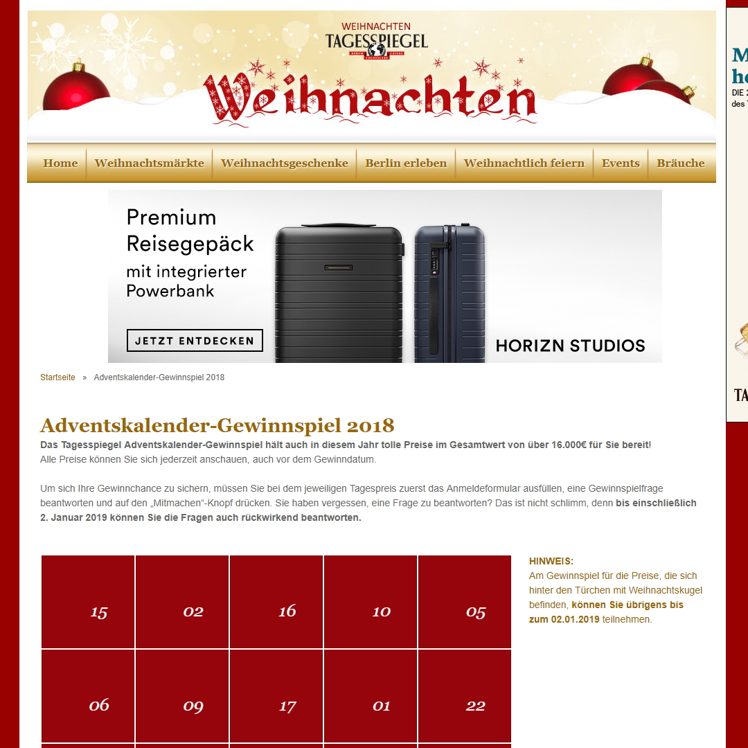 Tagesspiegel Adventskalender Tagesspiegel Adventskalender