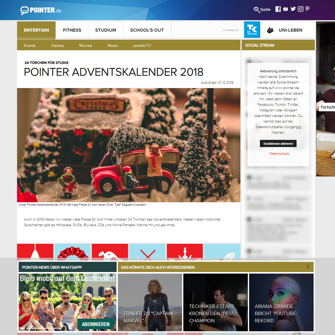 Pointer.de Adventskalender Pointer.de Adventskalender