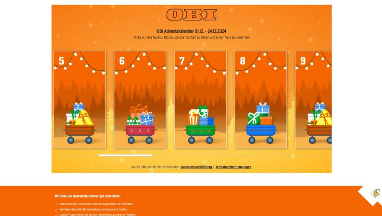 Obi Adventskalender Gewinnspiel 2024